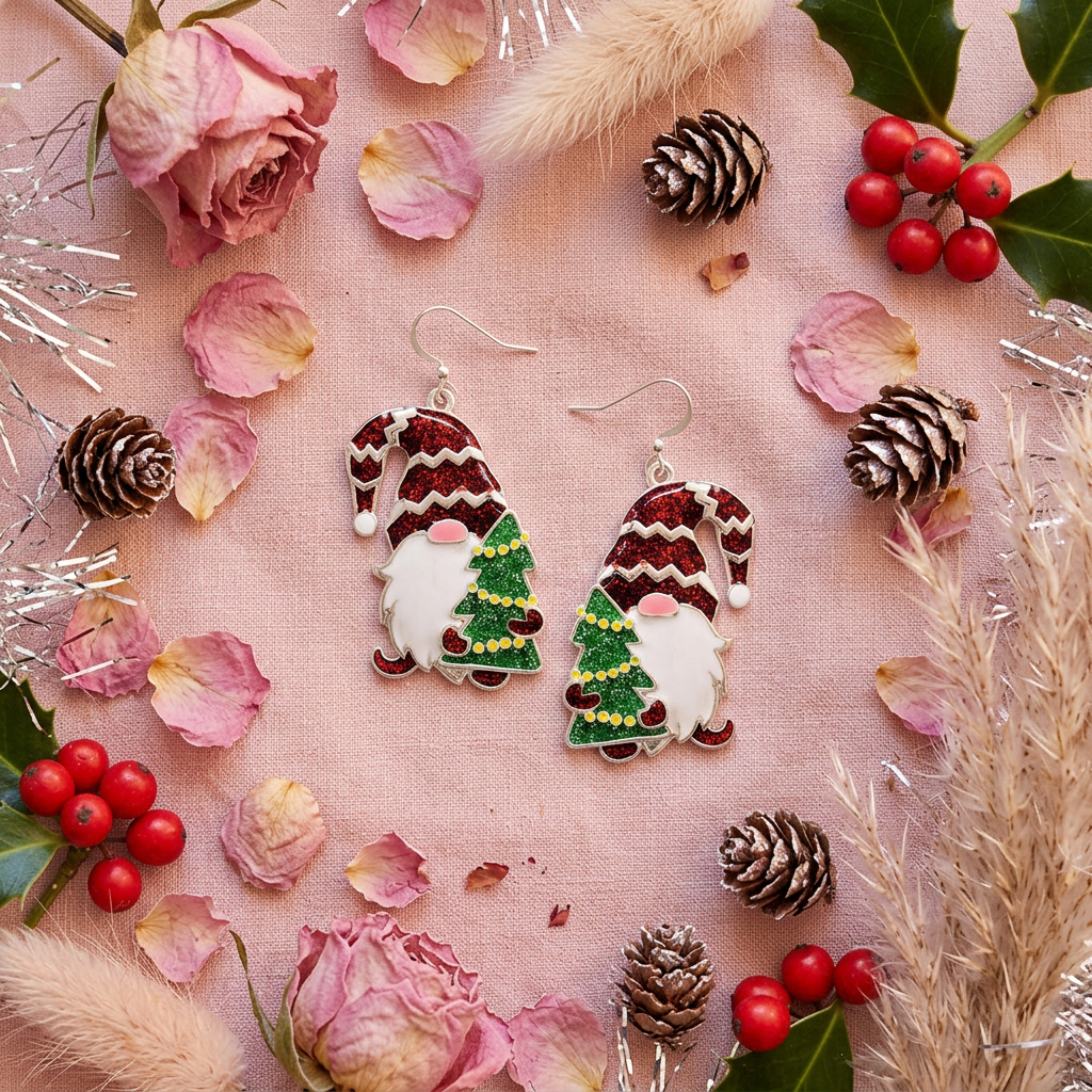 Boucles lutin Noël flat lay cocooning
