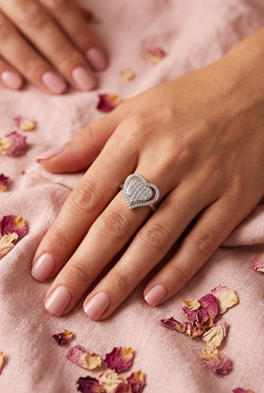 Bague cœur double argent lifestyle cocooning