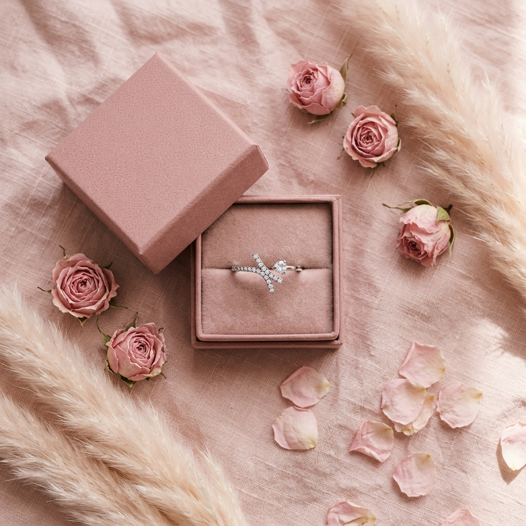 Bague croix boîte cadeau cocooning