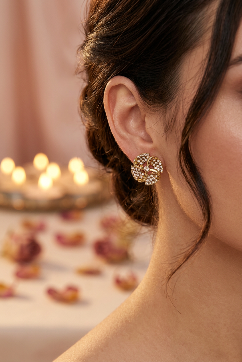 Boucles tourbillon dorées pavé lifestyle cocooning
