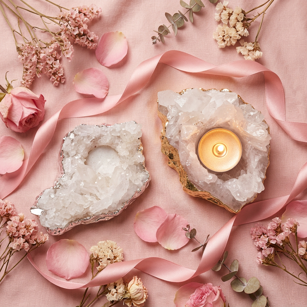 Bougeoir quartz - flat lay duo