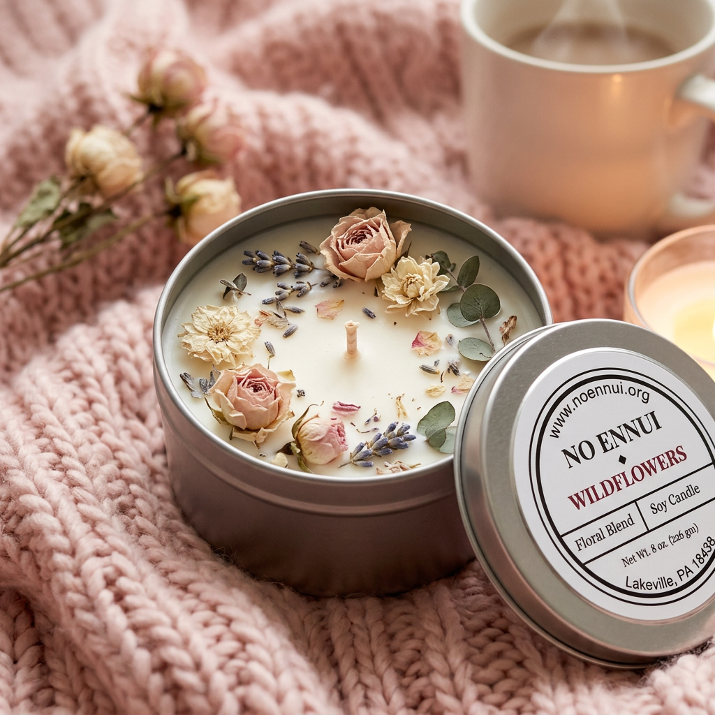 Bougie botanique - cocooning hiver