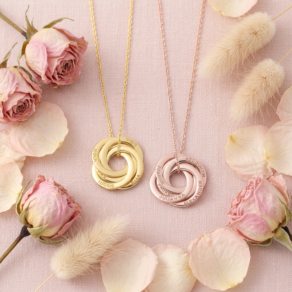 Collier anneaux duo flat lay cocooning