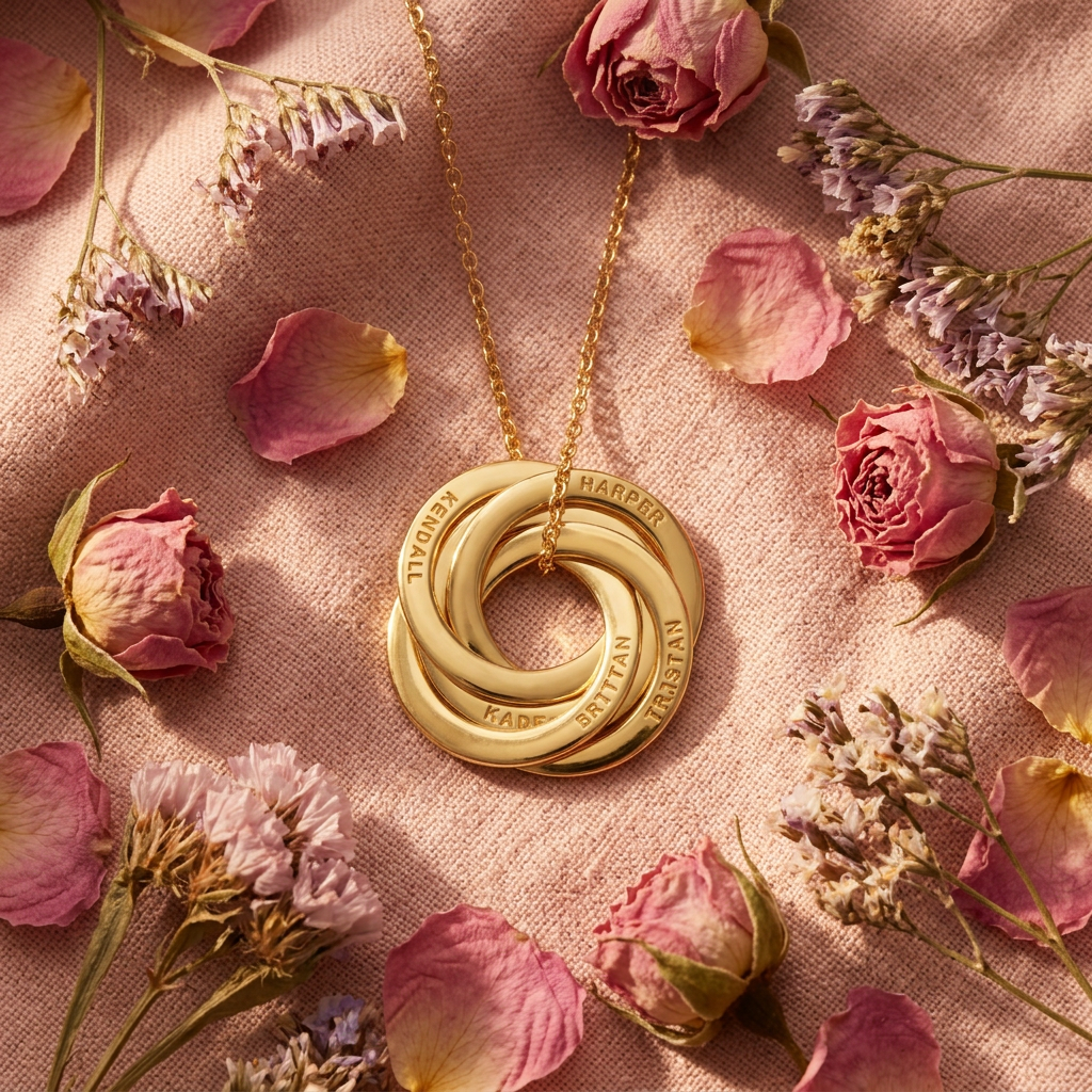 Collier anneaux flat lay cocooning