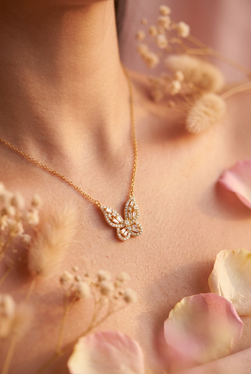 Collier papillon lifestyle décolleté
