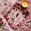 Colliers cristaux flat lay cocooning