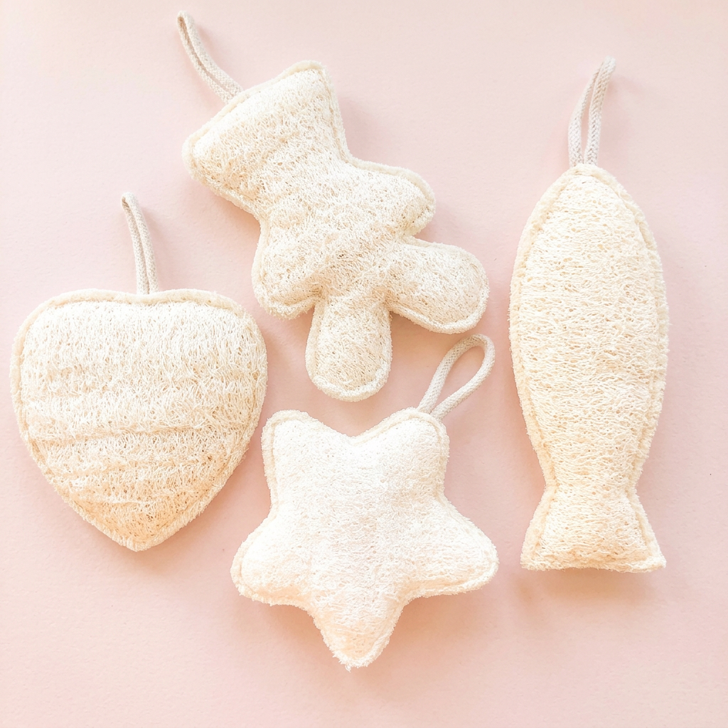 Loofa fond rose pâle