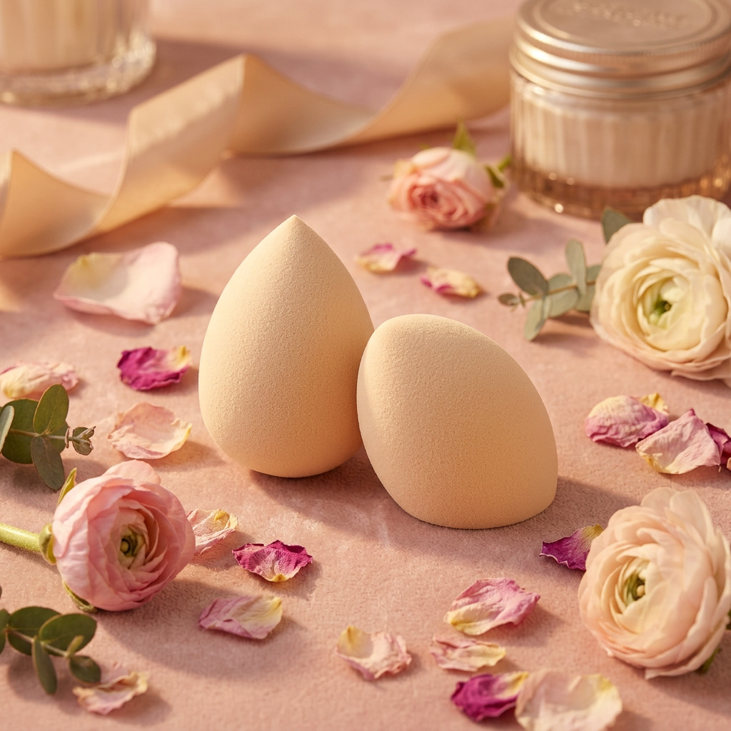 Éponges makeup - fond rose pâle