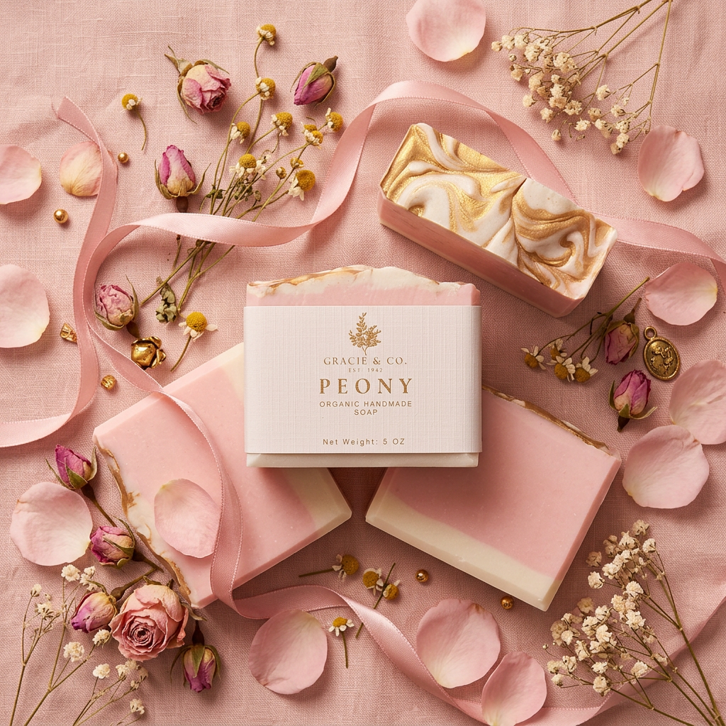 Savon Peony - flat lay