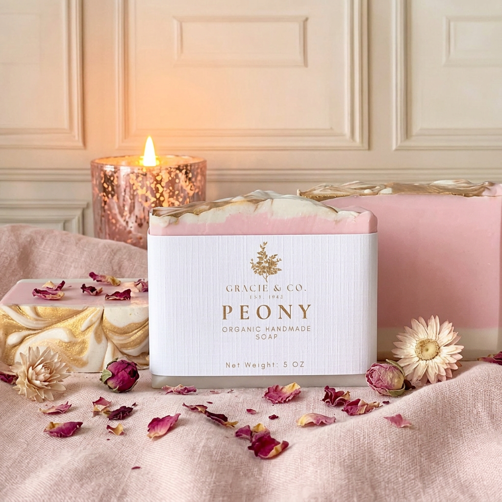 Savon Peony - lin rose pâle